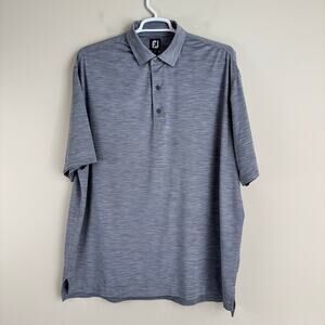 FootJoy Polo Shirt Mens XXL Gray Performance Outdoors Golf Preppy FJ Course Logo